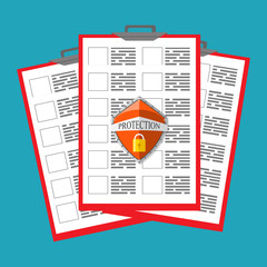 Privacy, security idea. Vector illustration. Document protection concept.