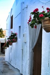Fototapeta na wymiar Narrow streets and white facades of Lucainena de Las Torres, Almería