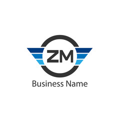 Initial Letter ZM Logo Template Design