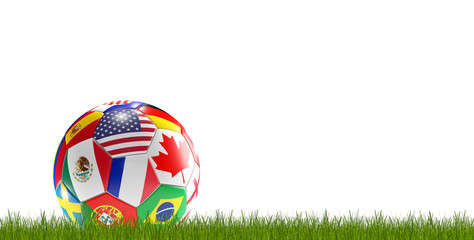soccer ball flags 3d-illustration © wetzkaz