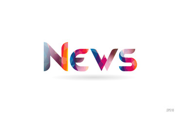 news colored rainbow word text suitable for logo design