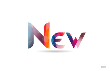 new colored rainbow word text suitable for logo design