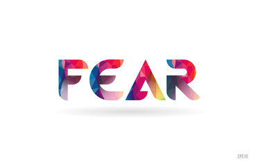fear colored rainbow word text suitable for logo design