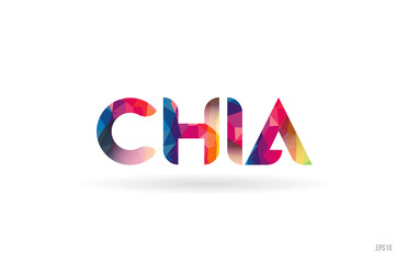chia colored rainbow word text suitable for logo design