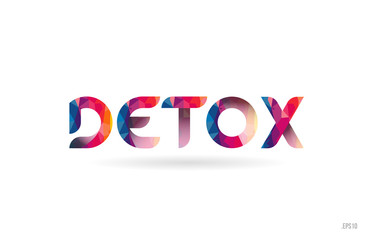 detox colored rainbow word text suitable for logo design