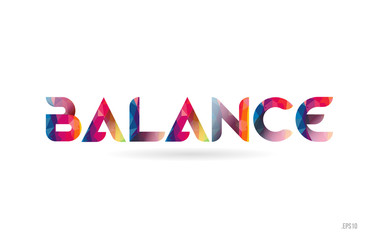 balance colored rainbow word text suitable for logo design