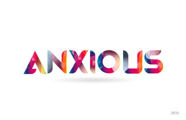 anxious colored rainbow word text suitable for logo design