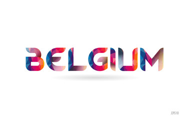 belgium colored rainbow word text suitable for logo design