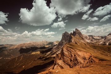 Views from Seceda over the Odle mountains.