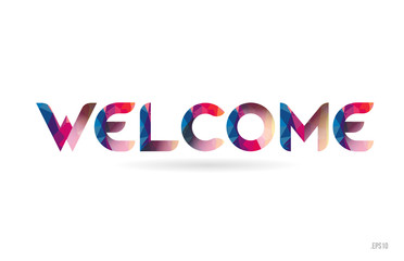 welcome colored rainbow word text suitable for logo design