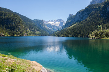 Naklejka na ściany i meble summer view of lake Gosausee , Austria