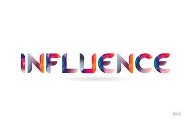 influence colored rainbow word text suitable for logo design
