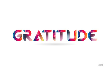 gratitude colored rainbow word text suitable for logo design