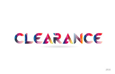 clearance colored rainbow word text suitable for logo design