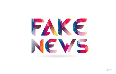 fake news colored rainbow word text suitable for logo design