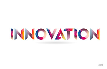 innovation colored rainbow word text suitable for logo design