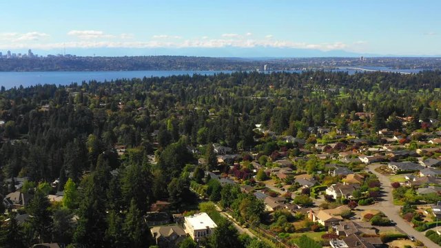 Aerial tour Clyde Bellevue Washington neighborhoods