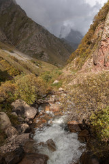 river in the caucasus mountains