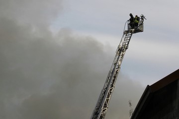 Firefighter in action