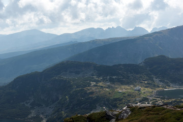 Landscape of Malyovitsa peak, view from The Seven Rila Lakes,Rila Mountan, Bulgaria