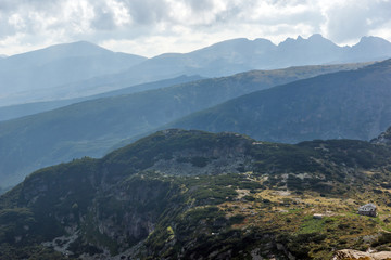 Fototapeta na wymiar Landscape of Malyovitsa peak, view from The Seven Rila Lakes,Rila Mountan, Bulgaria