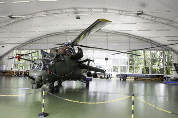 The Mil Mi-24 large helicopter gunship