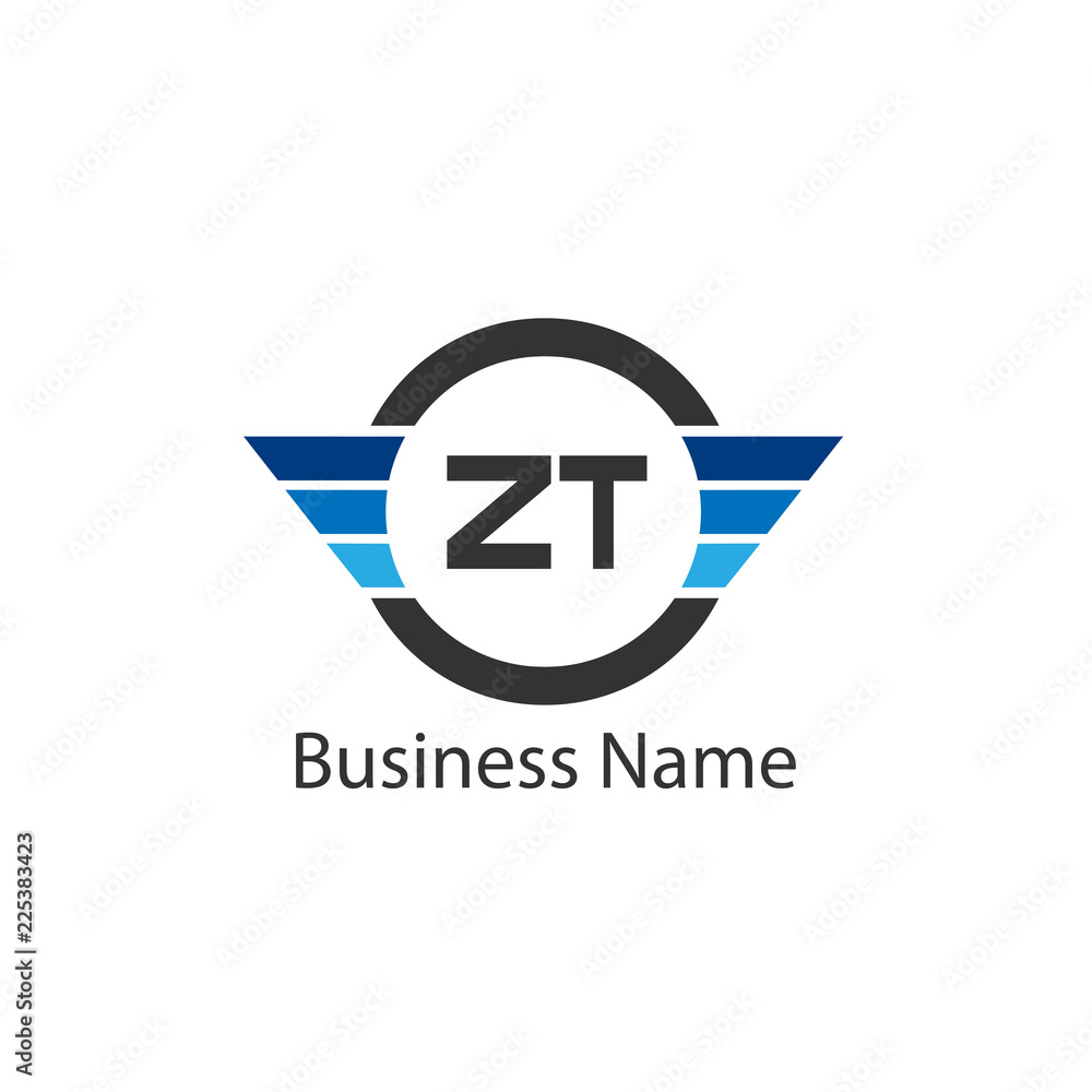 Wall mural Initial Letter ZT Logo Template Design