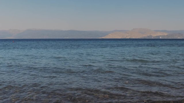 The Gulf of Aqaba, Jordan. wide shot for Red Sea with Mounties.4K