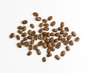 coffee beans on white
