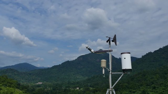 Weather station at high mountain.