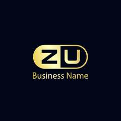 Initial Letter ZU Logo Template Design