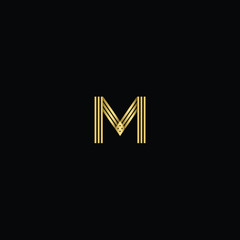 Clean Minimalist Geometric Initial Letter M Logo Design