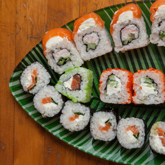 set of sushi, japanese traditional food