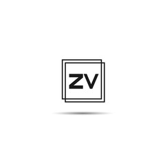 Initial Letter ZV Logo Template Design