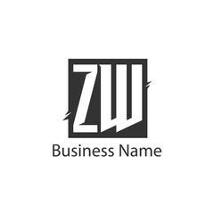 Initial Letter ZW Logo Template Design
