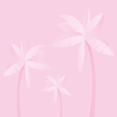 tropical palm trees pink background