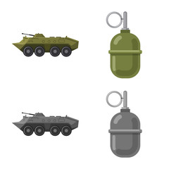 Isolated object of weapon and gun icon. Collection of weapon and army vector icon for stock.