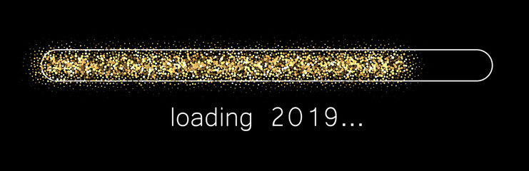 Loading 2019 New Year creative festive banner.