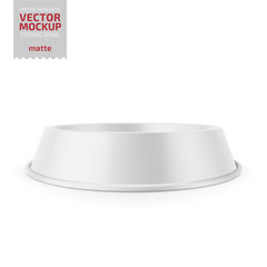 White glossy pet feeding bowl on rubber base.