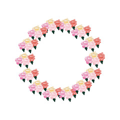 wreath flowers floral decoration isolated design