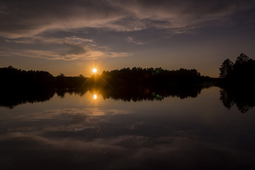 Sunset on Spider Lake in Northern Wisconsin.