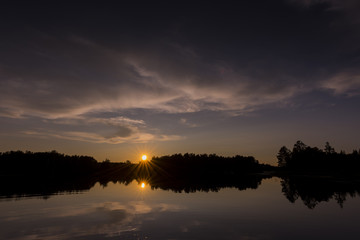 Sunset on Spider Lake in Northern Wisconsin.