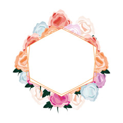 romantic label flowers floral decoration template