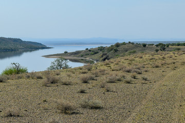The arid landscapes of Lake Magadi, Rift Valley, Kenya