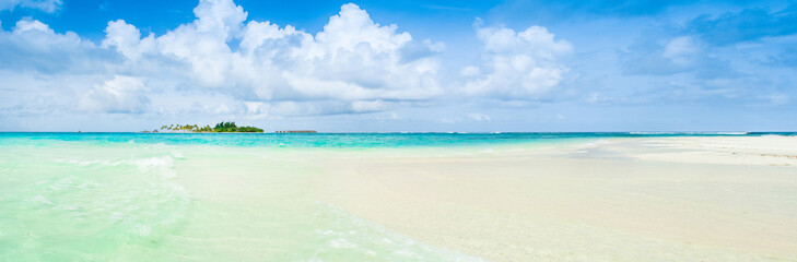Beautiful sandy beach in uninhabited island