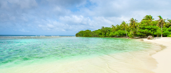 Beautiful sandy beach in uninhabited island