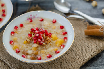 Traditional Turkish dessert Asure or Ashure