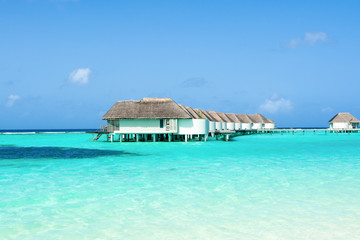 Overwater bungalow in the Indian Ocean