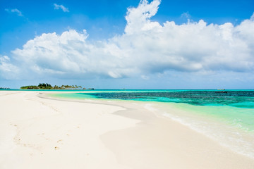 Beautiful sandy beach in uninhabited island