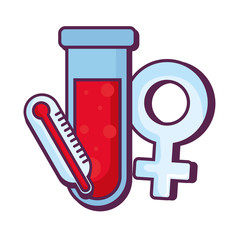 tube test with thermometer and female symbol